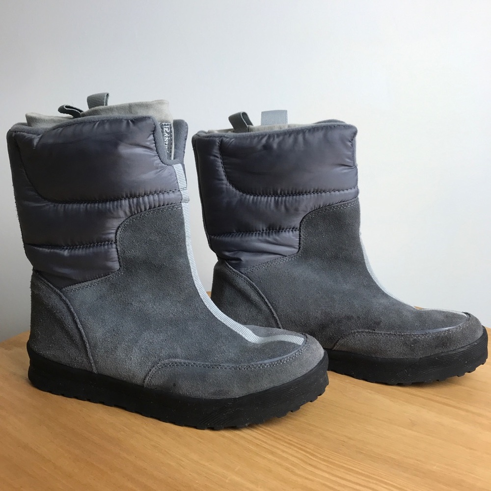 Lands’ End women’s gray suede winter boots, sz 9B